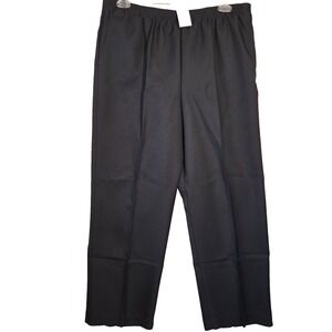 NWT ALFRED DUNNER Classics Sz 18 Black Pants Elastic Waist Proportioned Medium